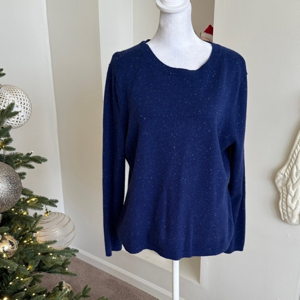 Lands' End Navy Blue Women's Sweater 100% cashemere